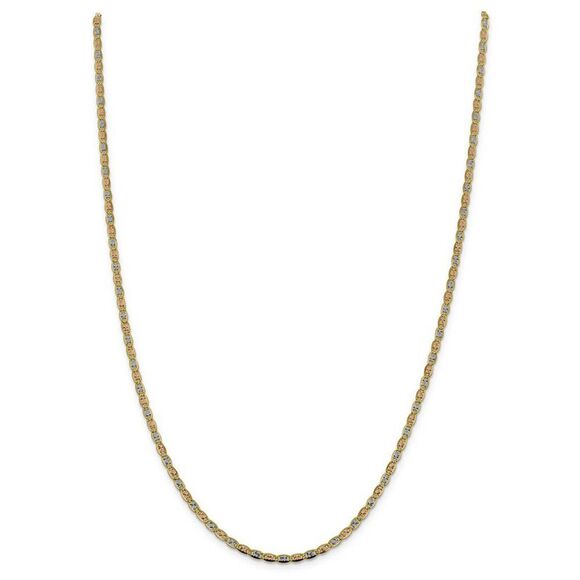 2.75mm 14k Gold Tri-Color Solid Fancy Anchor Chain Necklace, 18 Inch - Picture 2 of 8